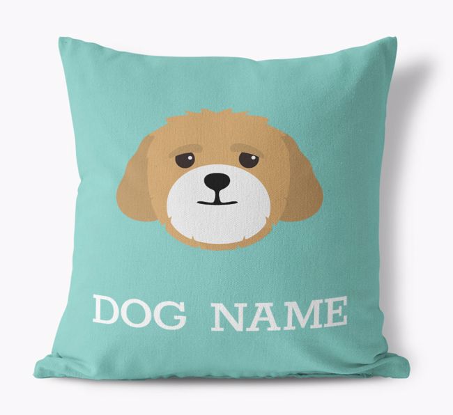 {dogsName}'s Icon: Personalized {breedFullName} Canvas Pillow